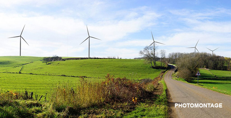 Photomontage parc éolien de Jura Nord