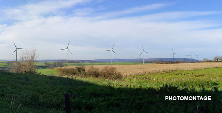 Photomontage du parc éolien de Jura Nord