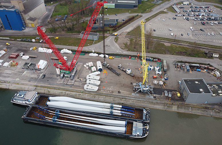 transport fluvial d'éoliennes